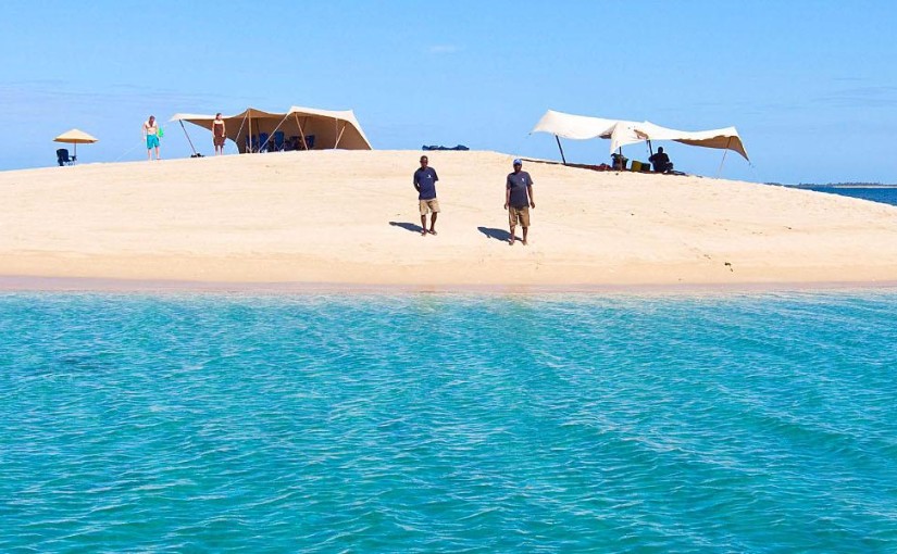 Relax on your own sandbar in Mozambique