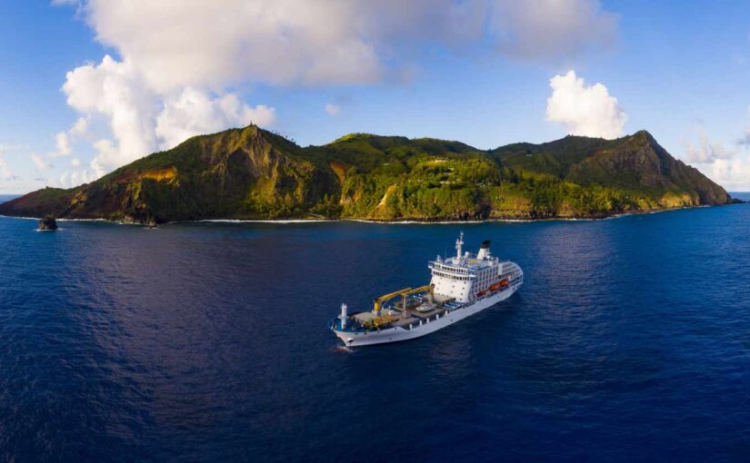 French Polynesia in a cargo ship