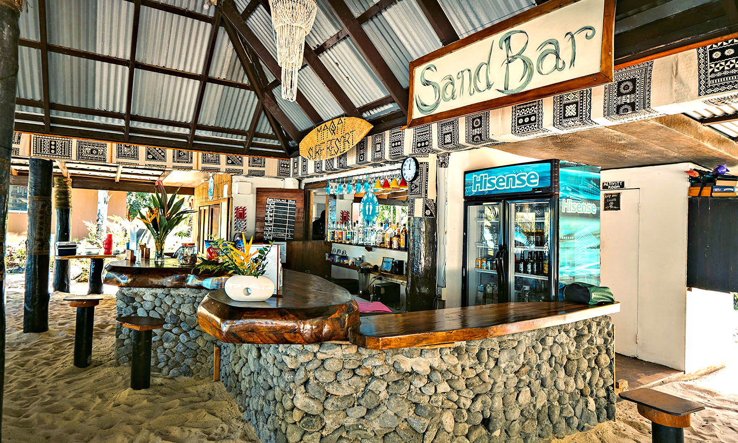 ...and so is the bar. Appropriately named the Sand Bar, this is surely one of the best places to grab a beer in Fiji (a competitive field). 