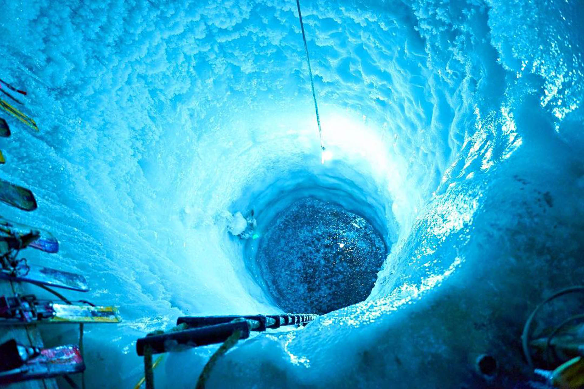The cave's deepest point.