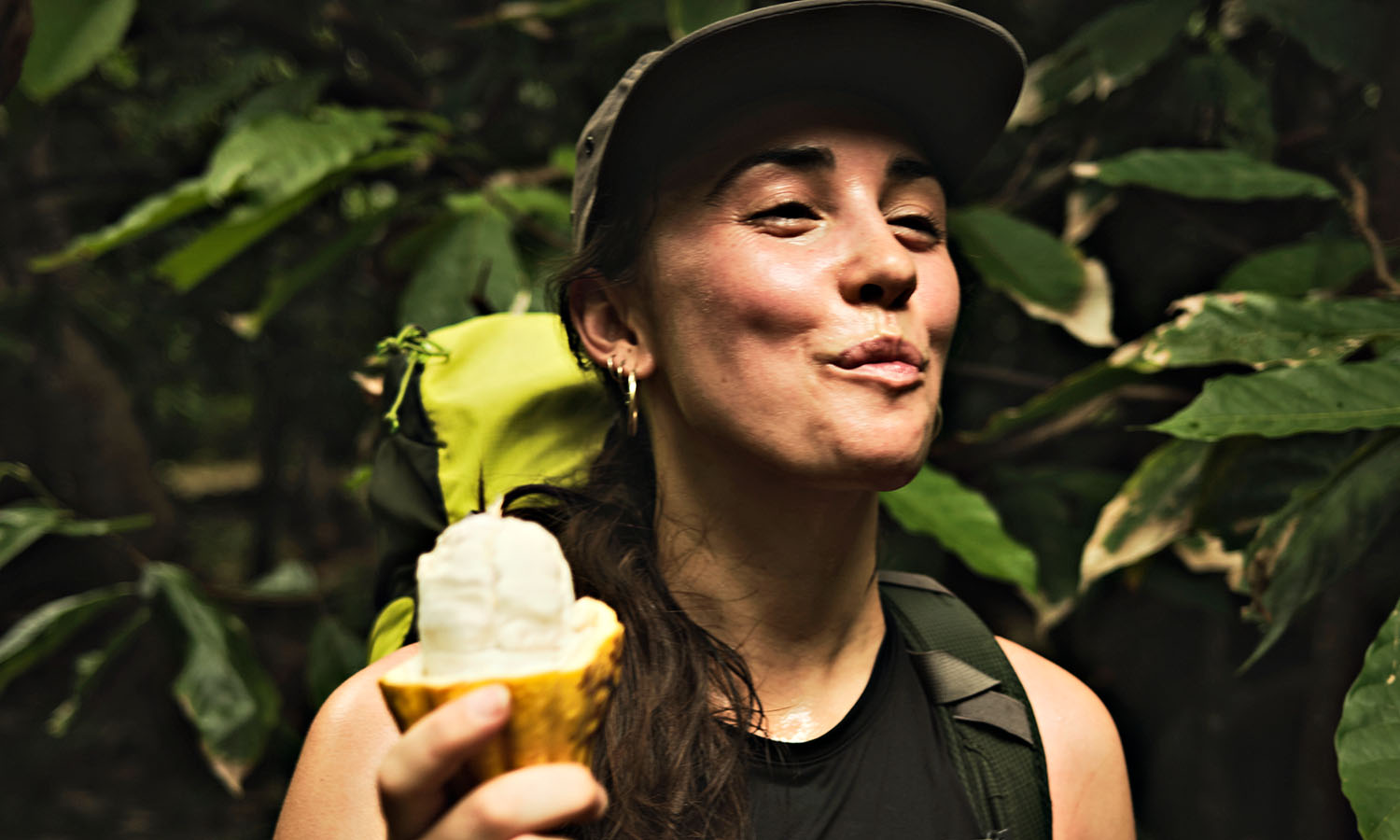 Chowing down on cacao. 