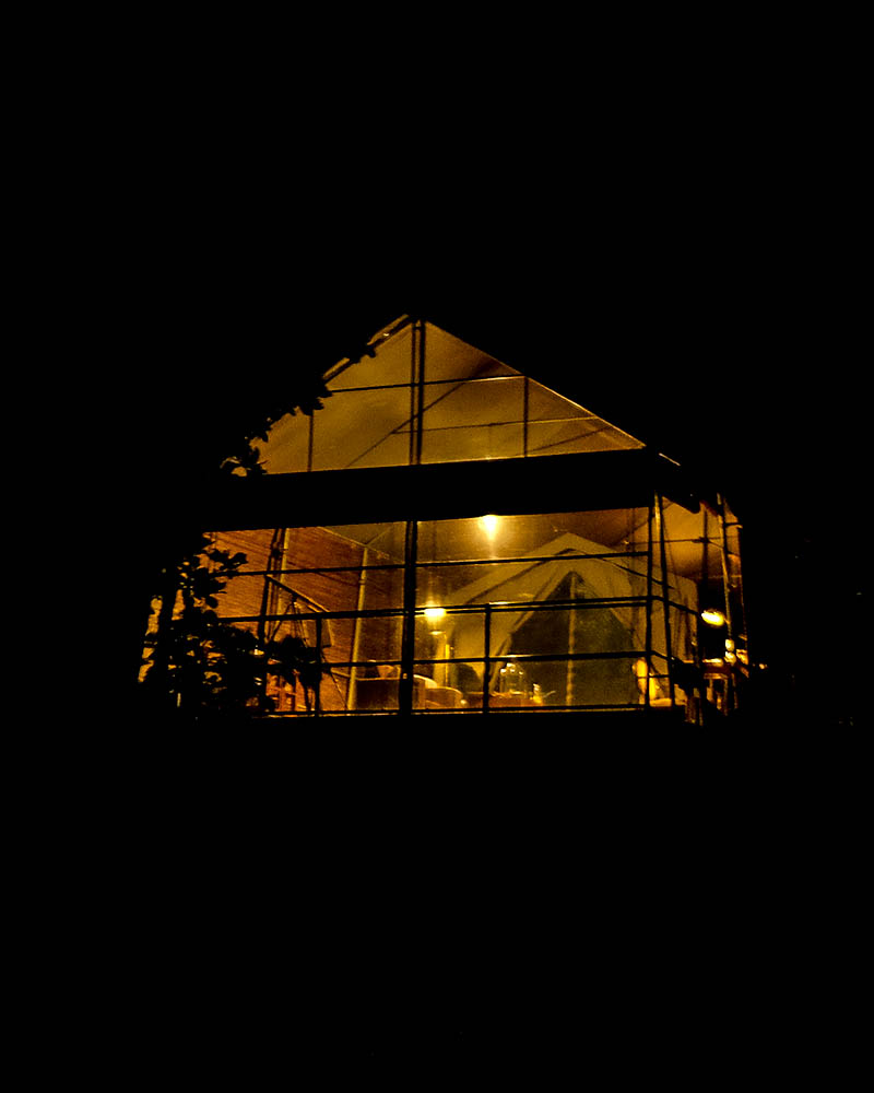 Lights are on, and there's somebody home at Mahoora Eco Camp. 