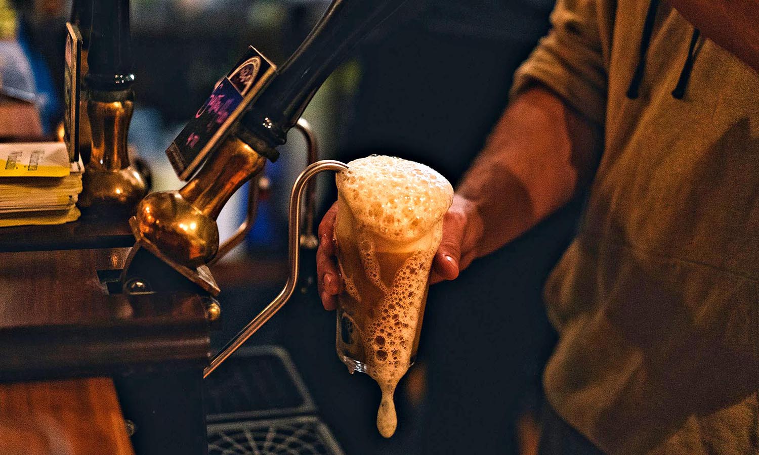 Fresh local brews on tap at The Free House in Nelson.