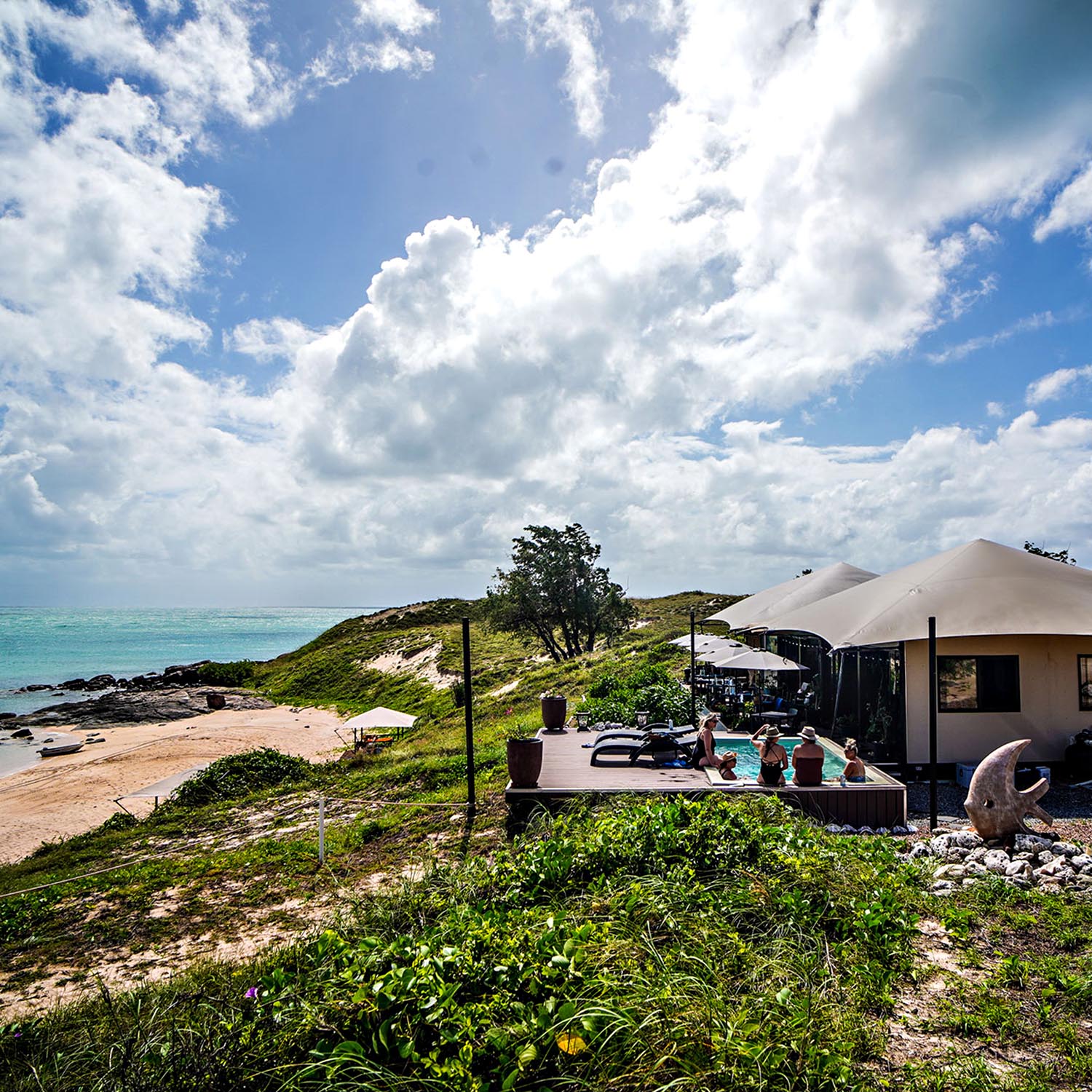 Banubanu Eco-Resort and its very welcome plunge pool.