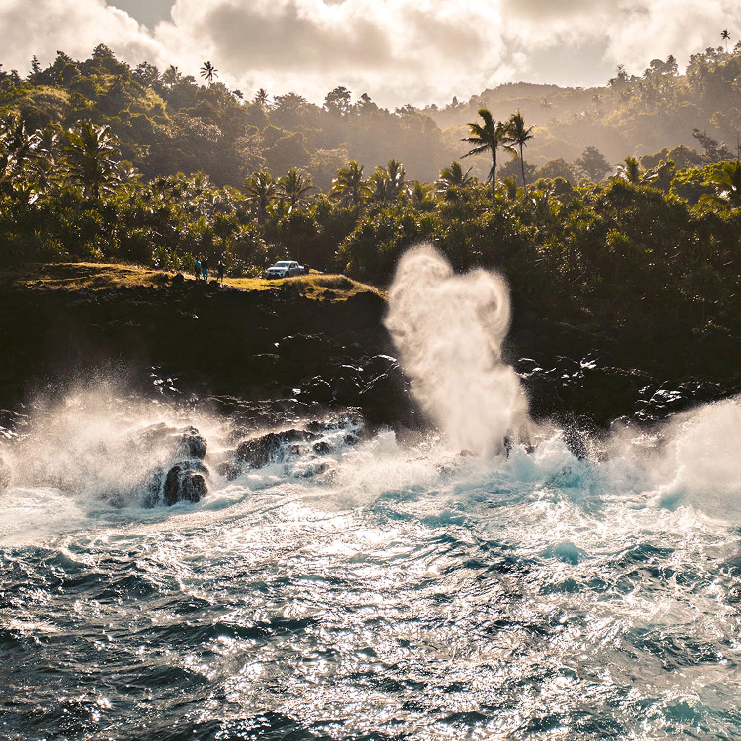 The famous blow hole on the southern tip of Taveuni Island.