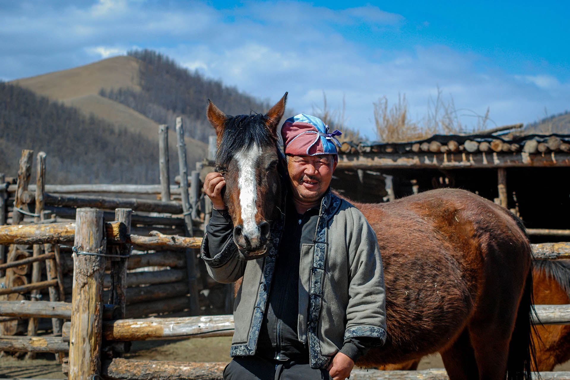 Local man with horse.