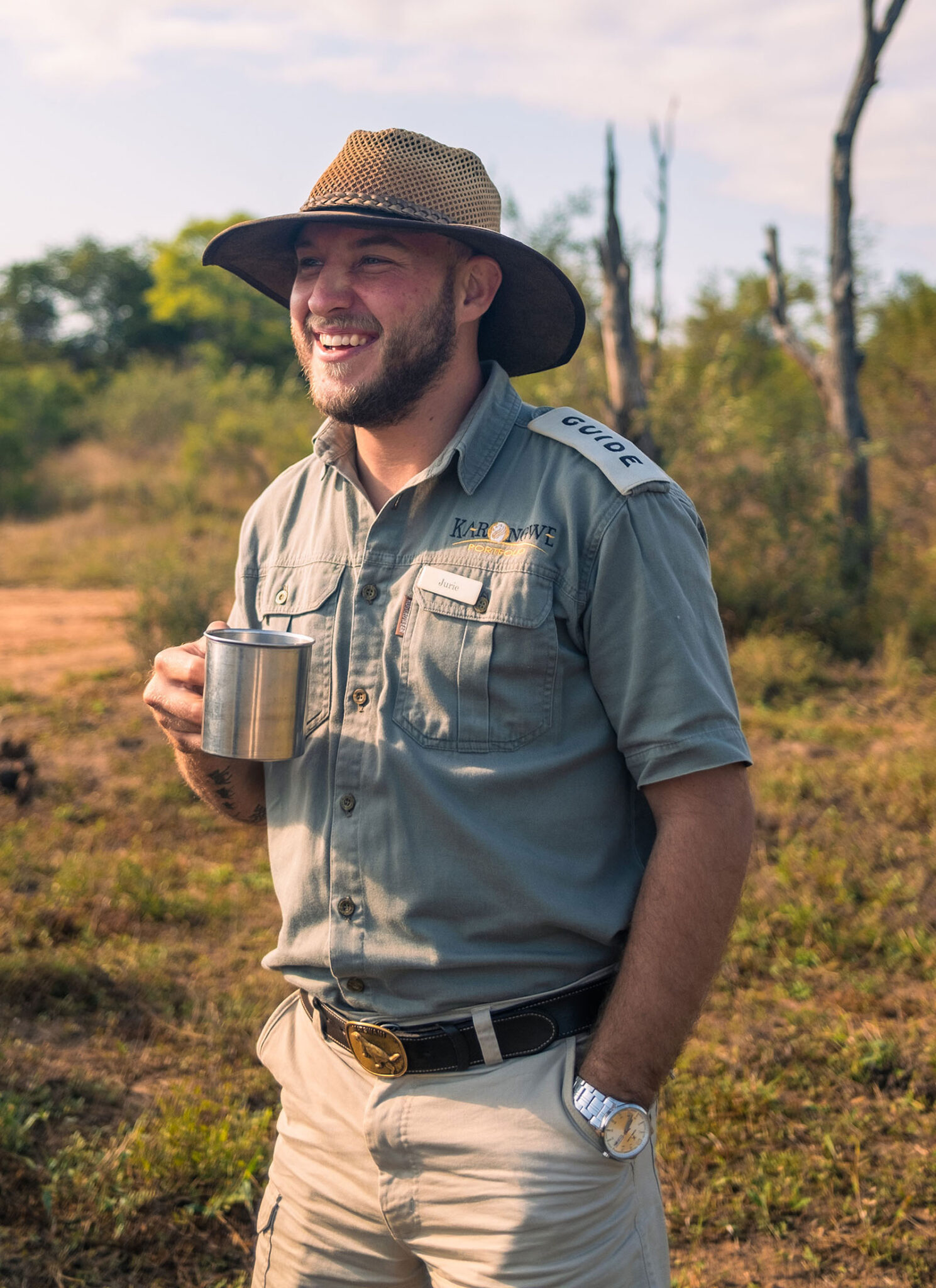 Ranger Jurie with his morning coffee. 