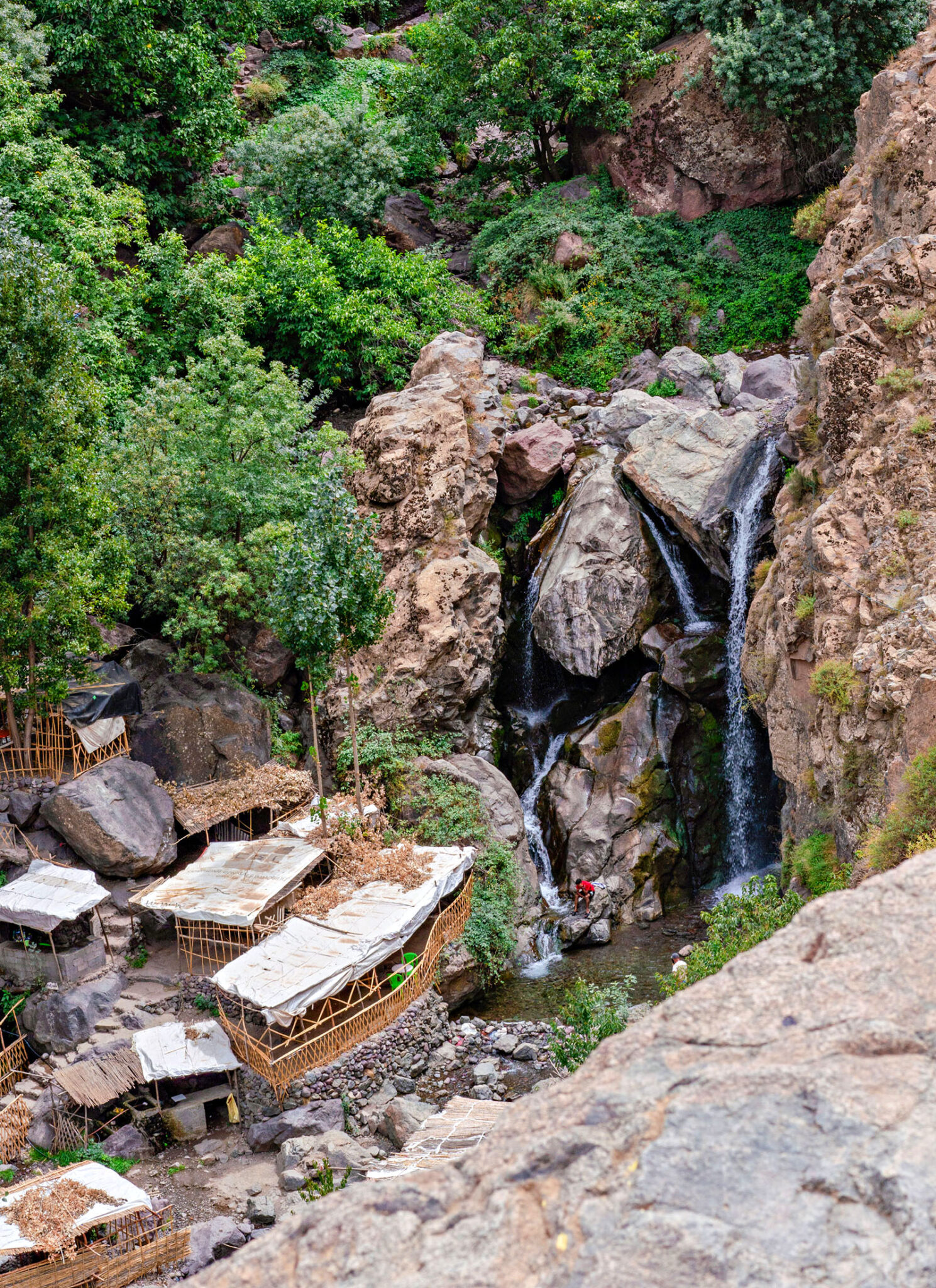 The Imlil Waterfalls, also known as the best restaurant in town.