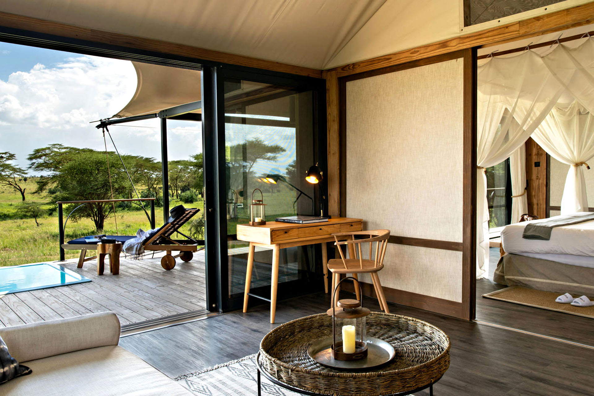 A luxe room in Nanyukie Lodge in Tanzania.