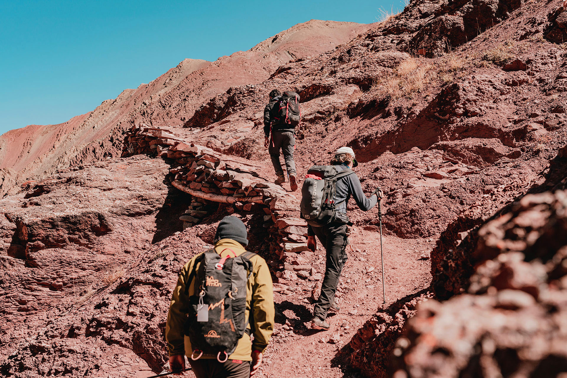 One step at a time, when at altitude.