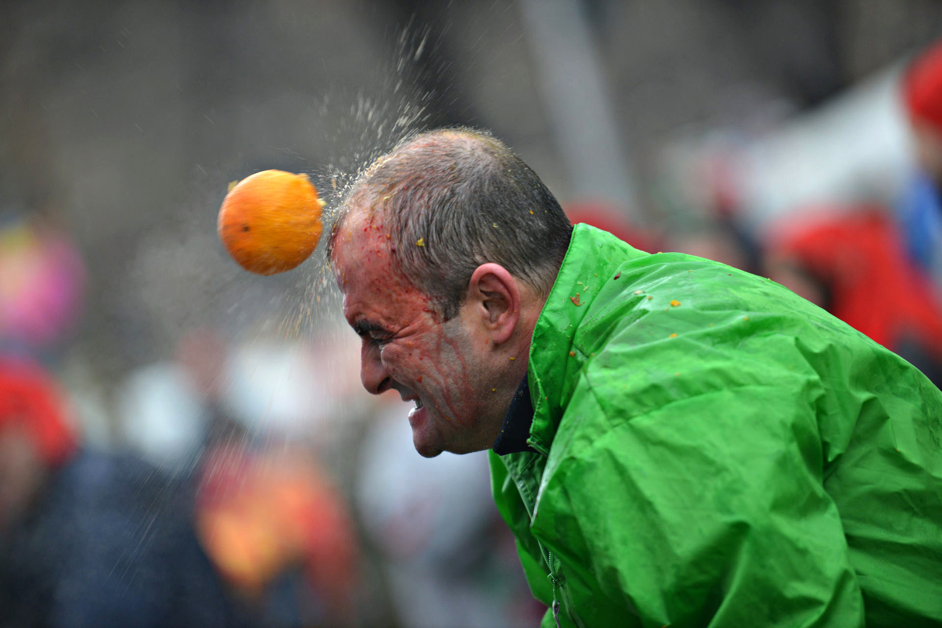 It’s all fun and games until someone takes an orange to the face.