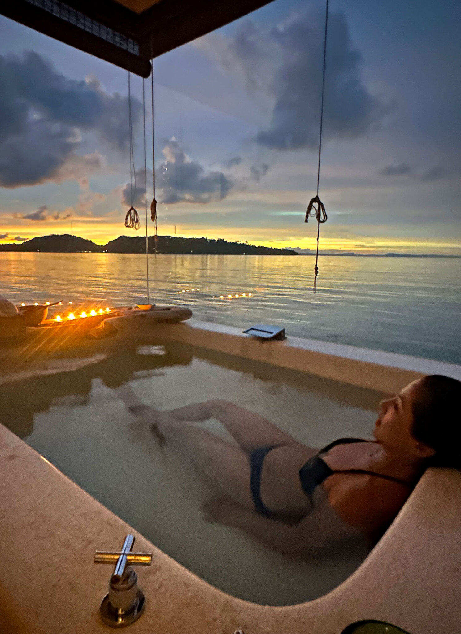 Bath with a view. And champagne (of course). 