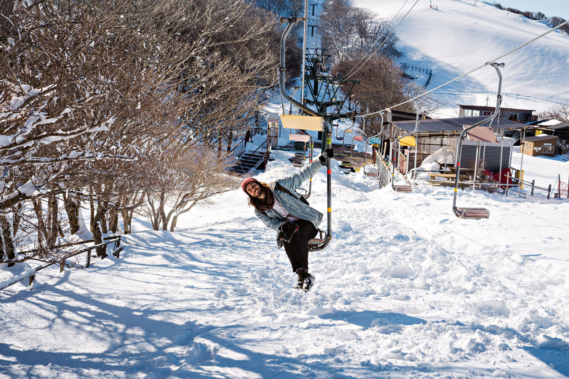 Caught between a ski lift and a soft place. 