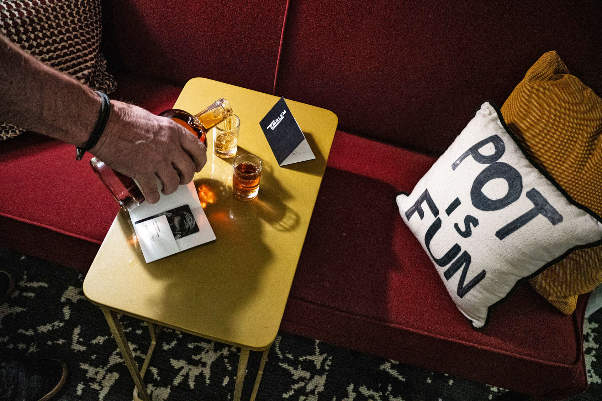 Bourbon shots: a classic Beat breakfast.
