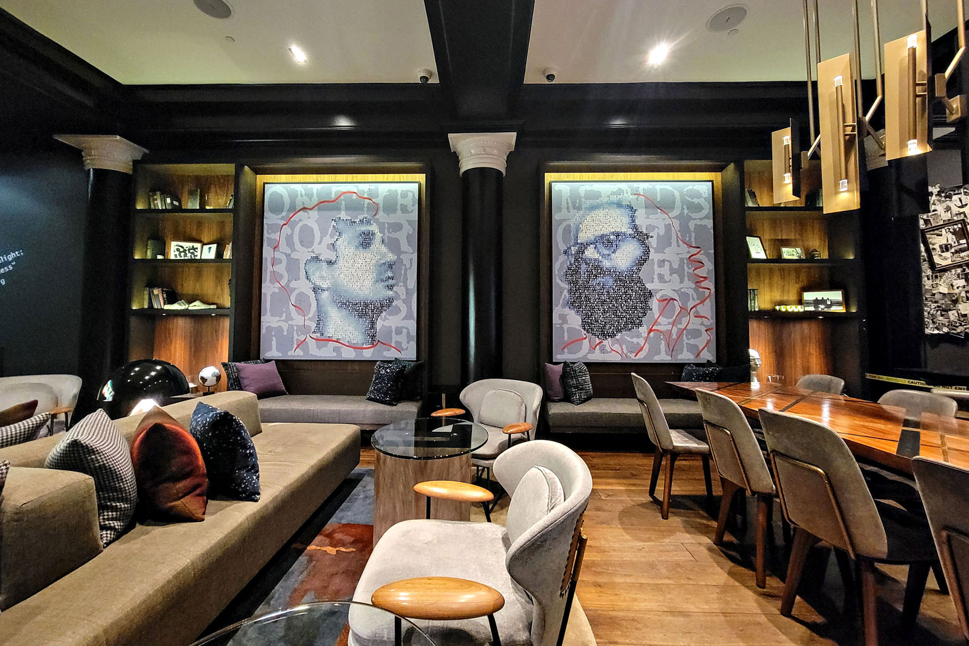 The Hotel Emblem's literary lobby.
