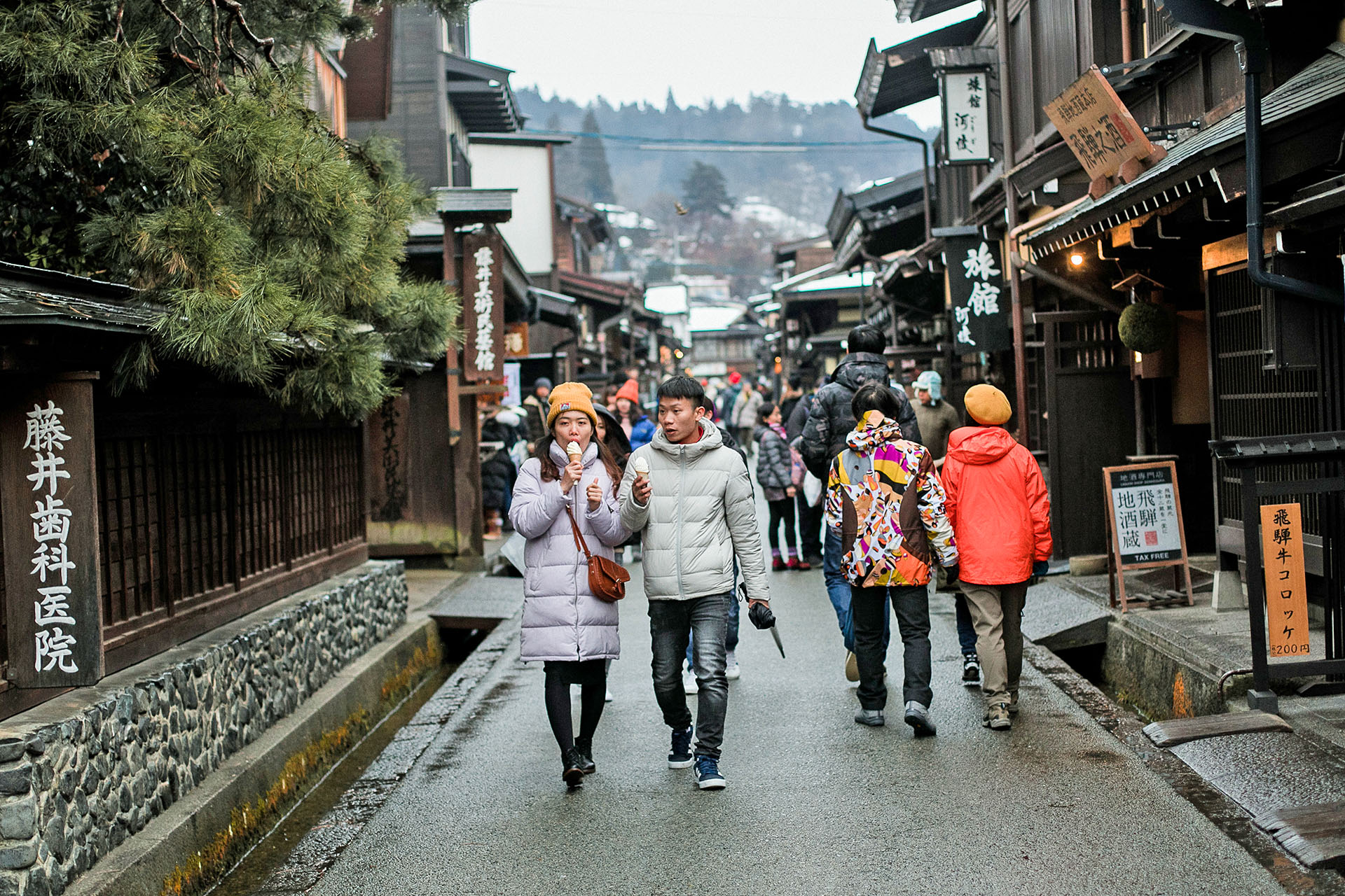 Takayama’s busy old town.