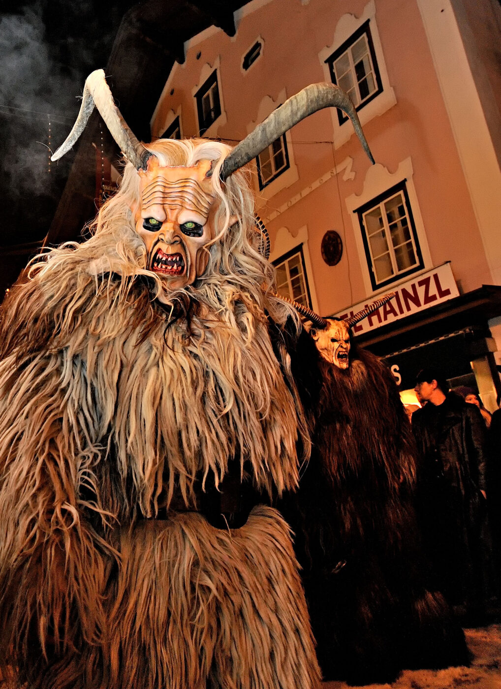 Krampus participants spend a great deal of time and money on their frightening costumes to incite terror for one night of the year.