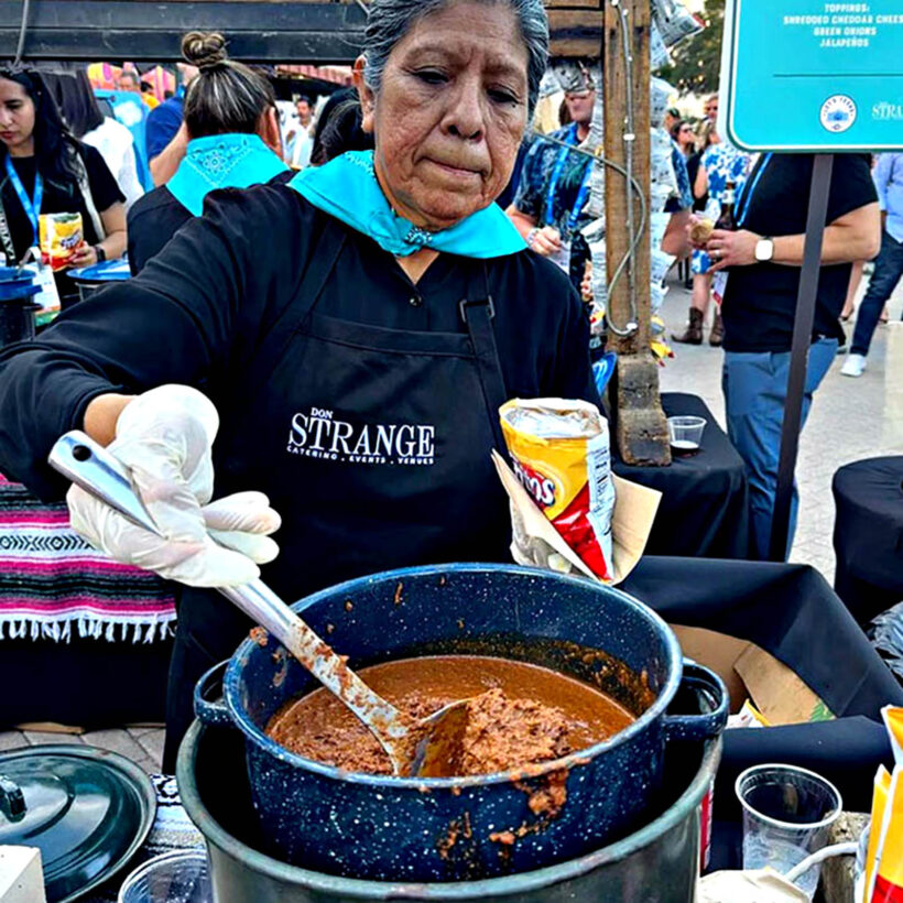 Chilli by the ladle.