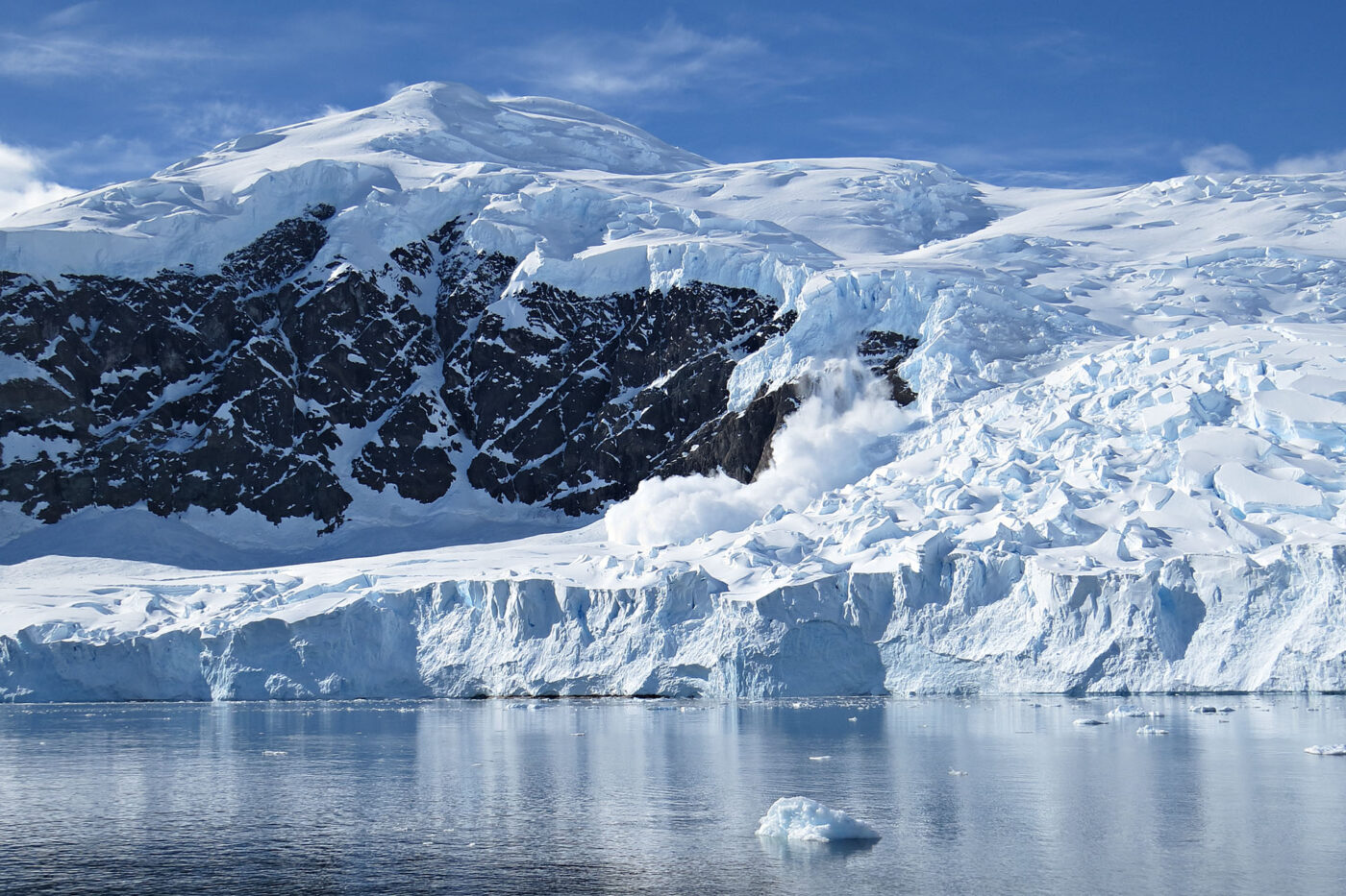 Glacier landscape in Antarctica.