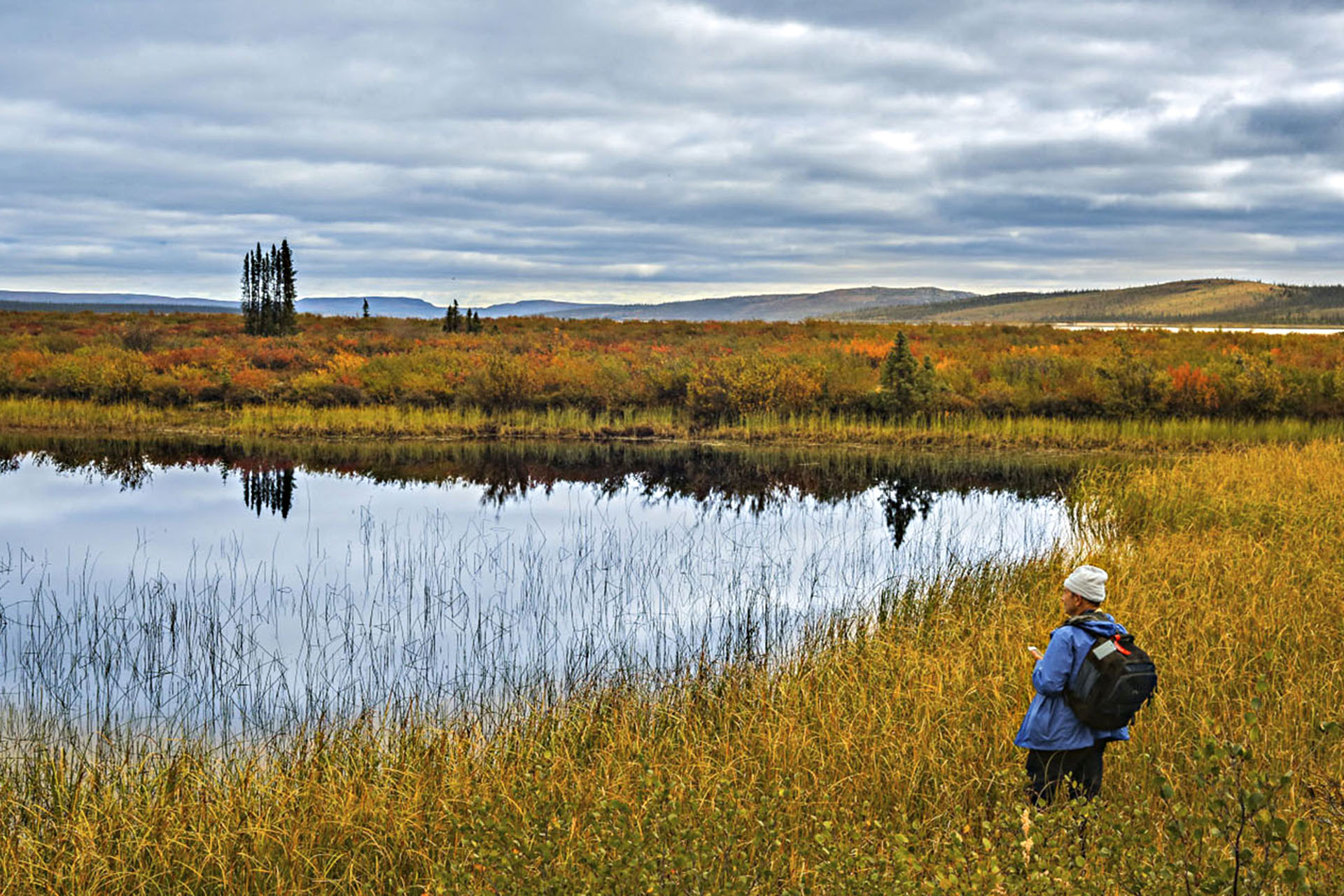 One of the photographers takes in the beauty of the never-ending vistas.