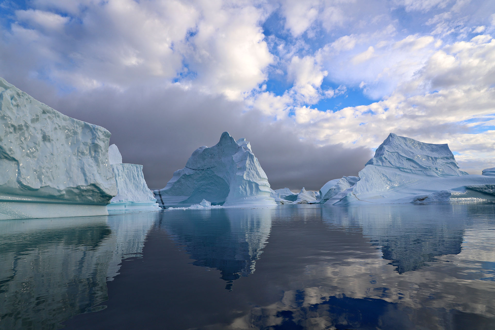Zodiac cruise near glaciers in Svalbard.