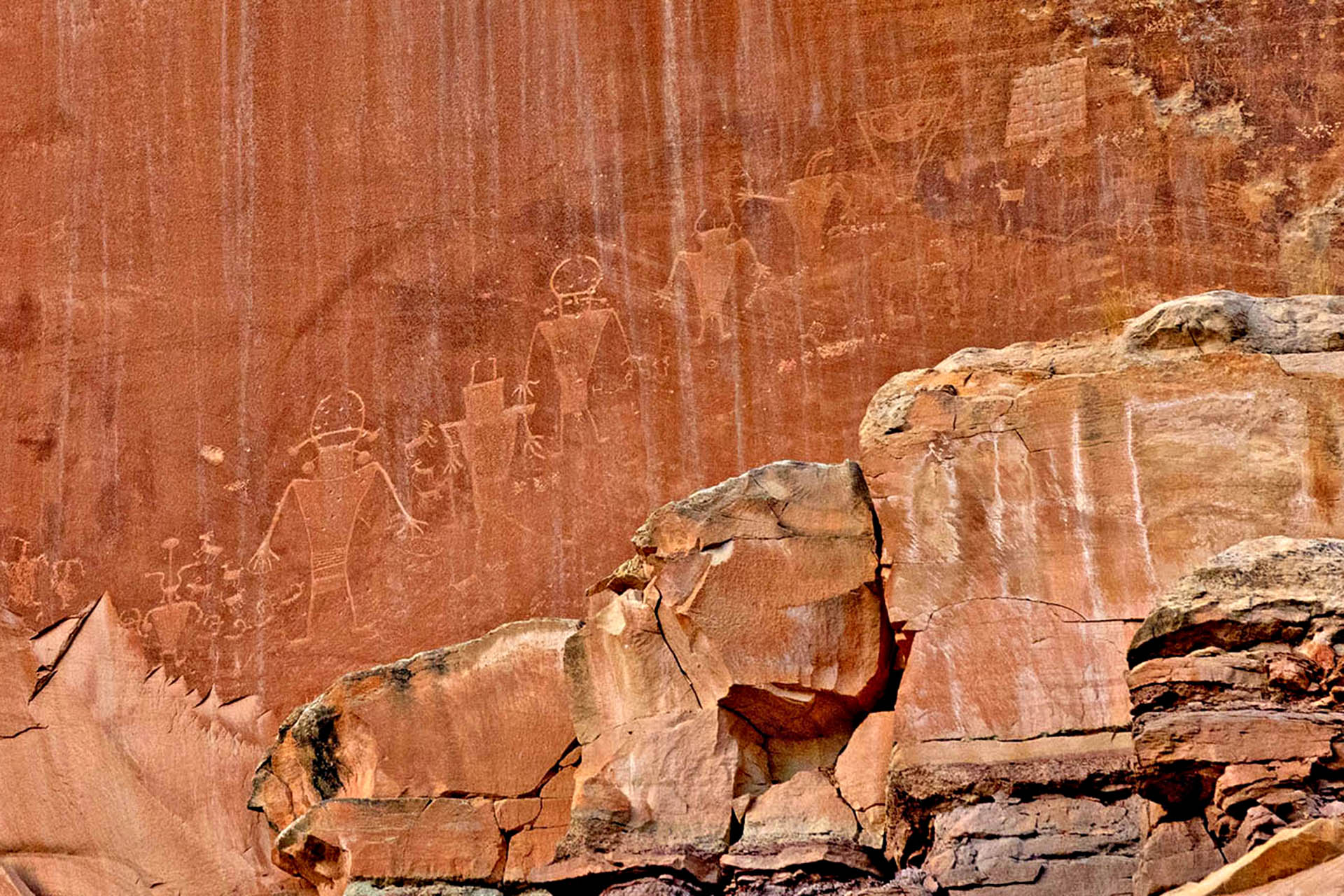 Ancient rock art in Monument Valley, Utah.