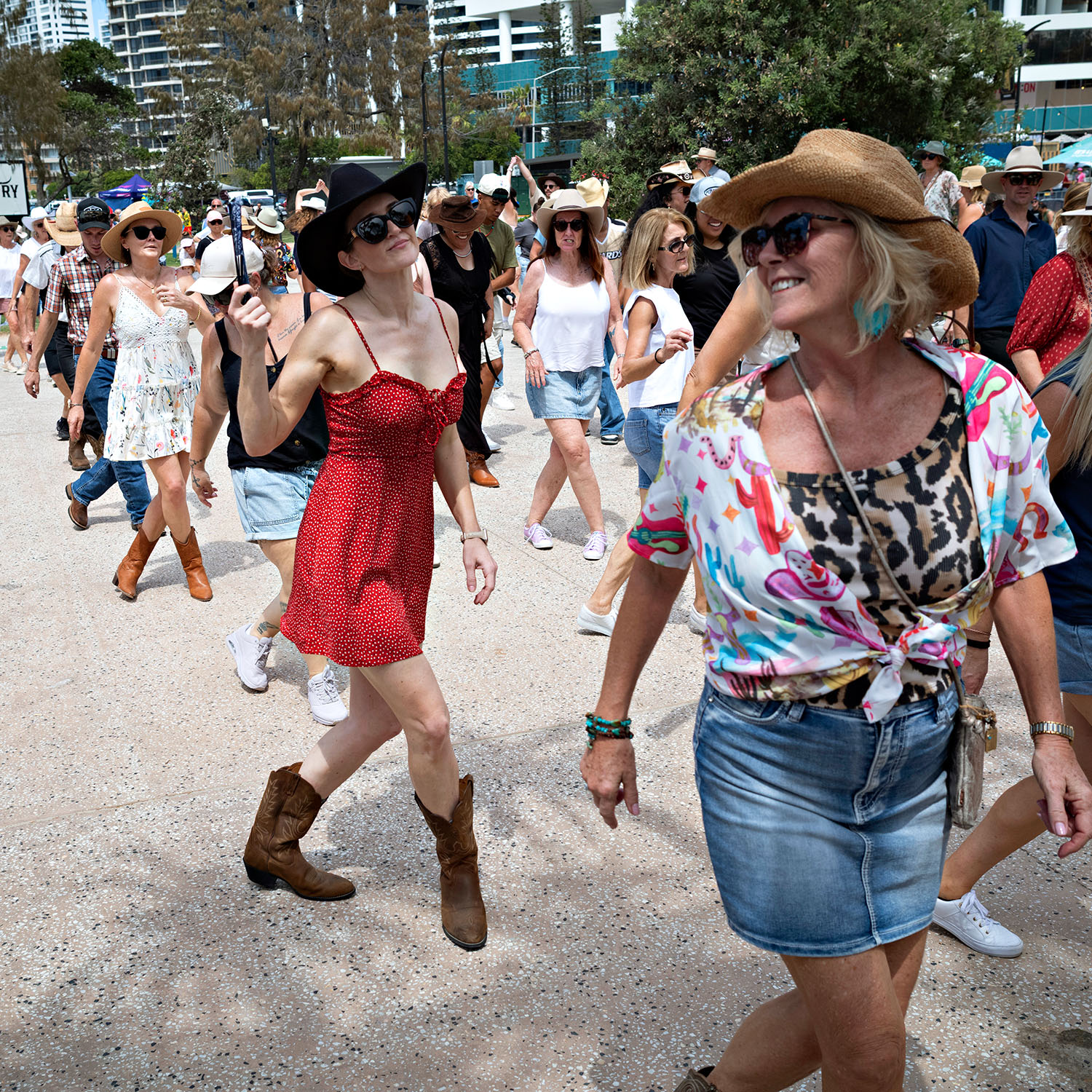 Line dancing at Groundwater Festival.