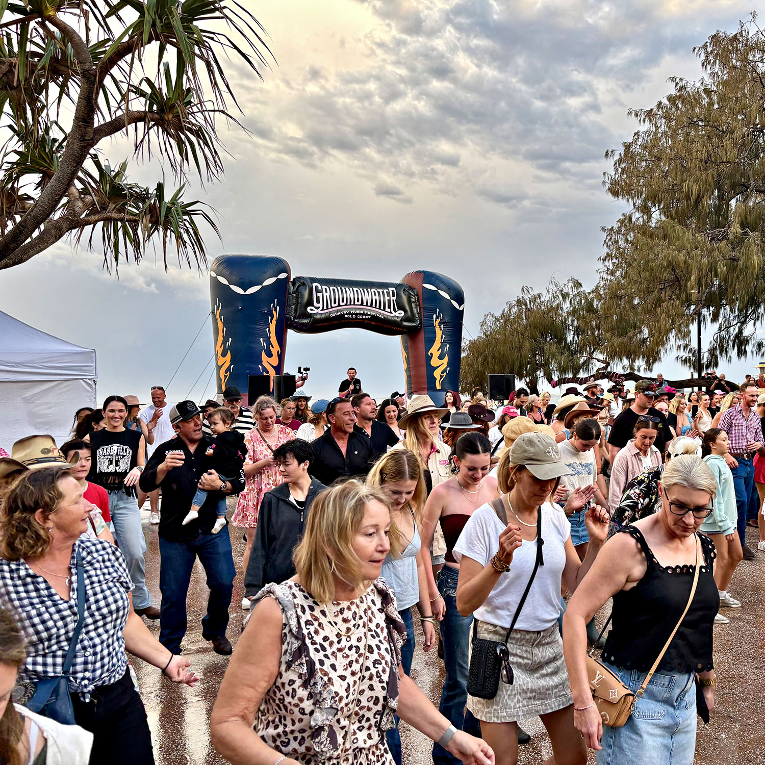 Line dancing at Groundwater Festival.