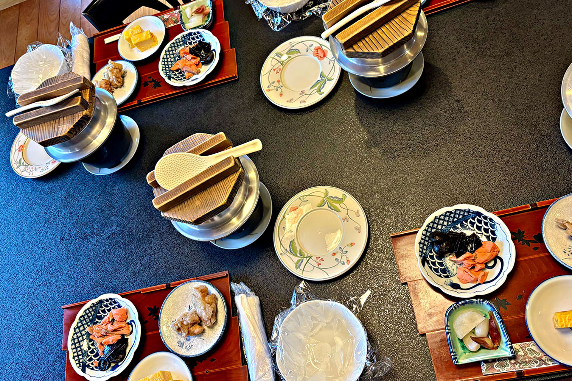 Making traditional onigiri in Japan.