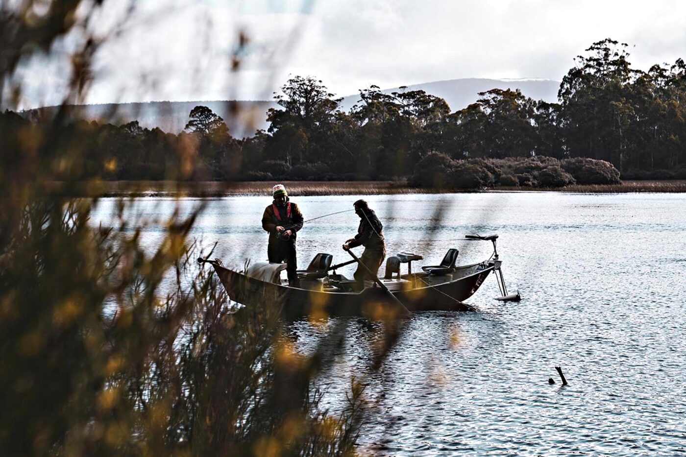 Preparing to send the fly onto the water.