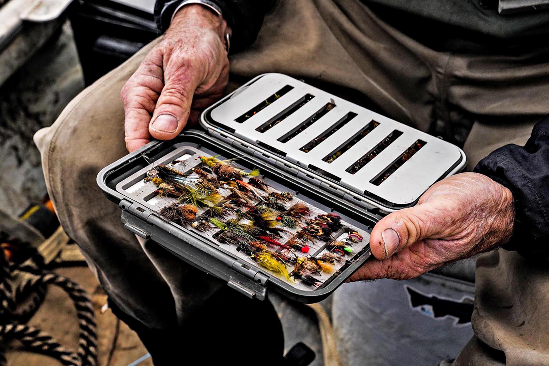 Handmade flies are a fisher’s most important equipment.