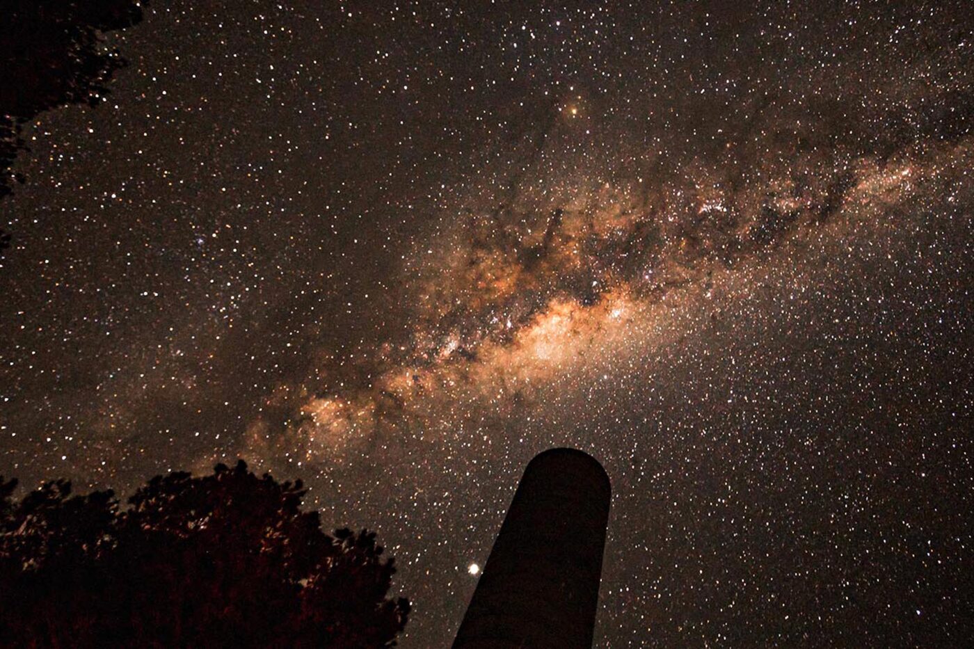 The Milky Way makes up the body of the Emu in the Sky. Aboriginal people would use it as a guide on when to collect emu eggs.