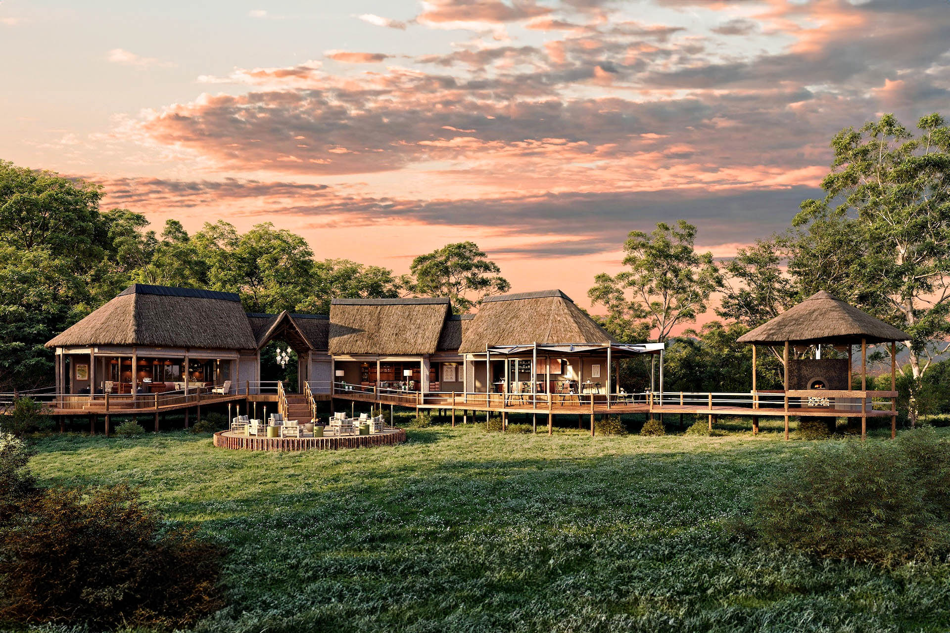 Kanana Nyana luxury safari camp surrounded by the Okavango Delta in Botswana.