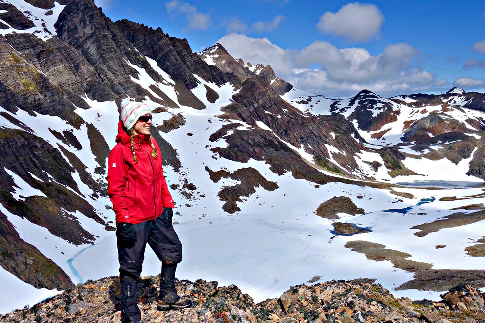 Frozen lakes beneath the Dientes.