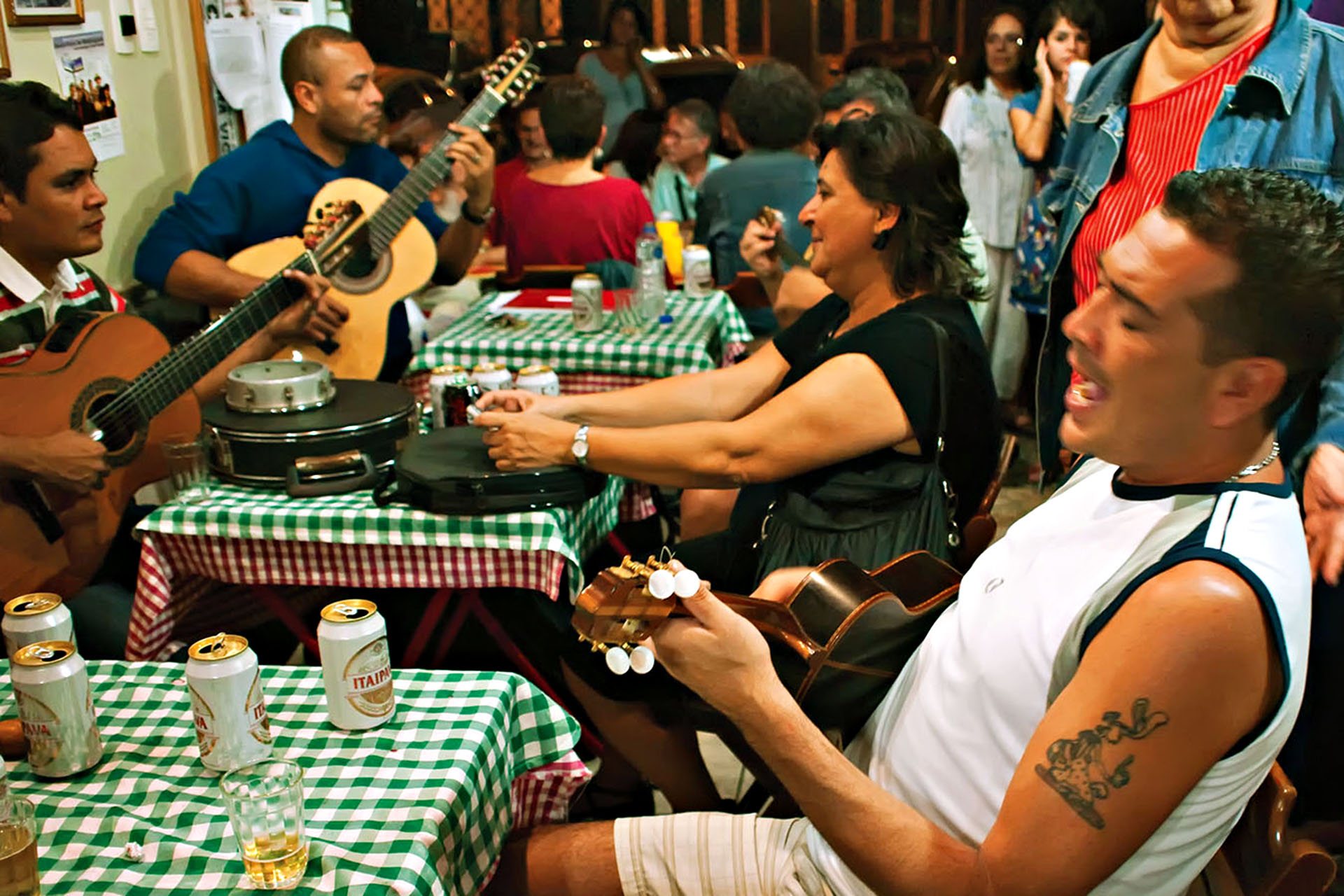 Local musicians at Bip Bip, a backstreet botequim (neighbourhood music bar) in Copacabana.