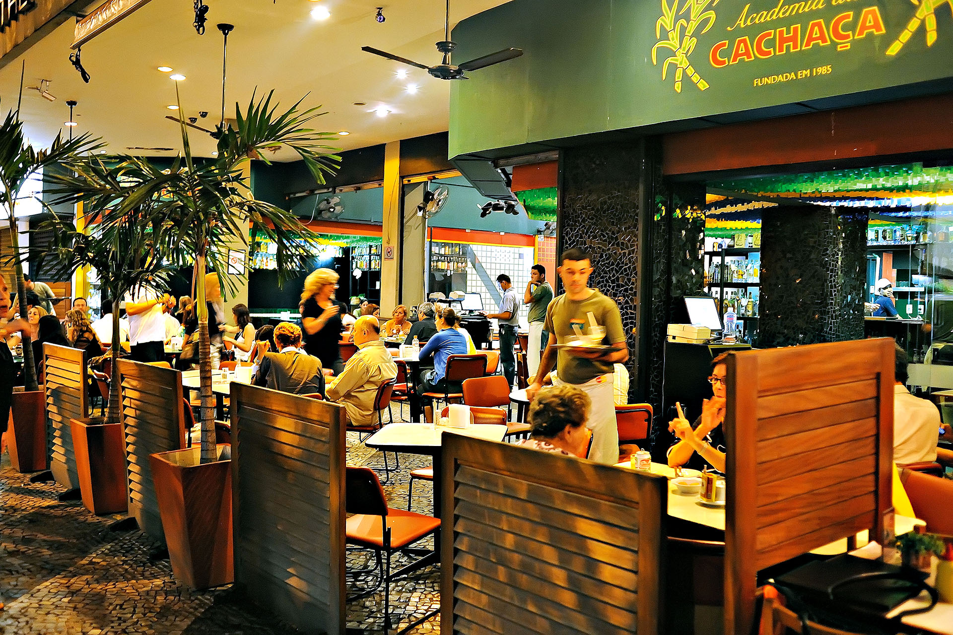 The terrace at bar Academia da Cachaça.