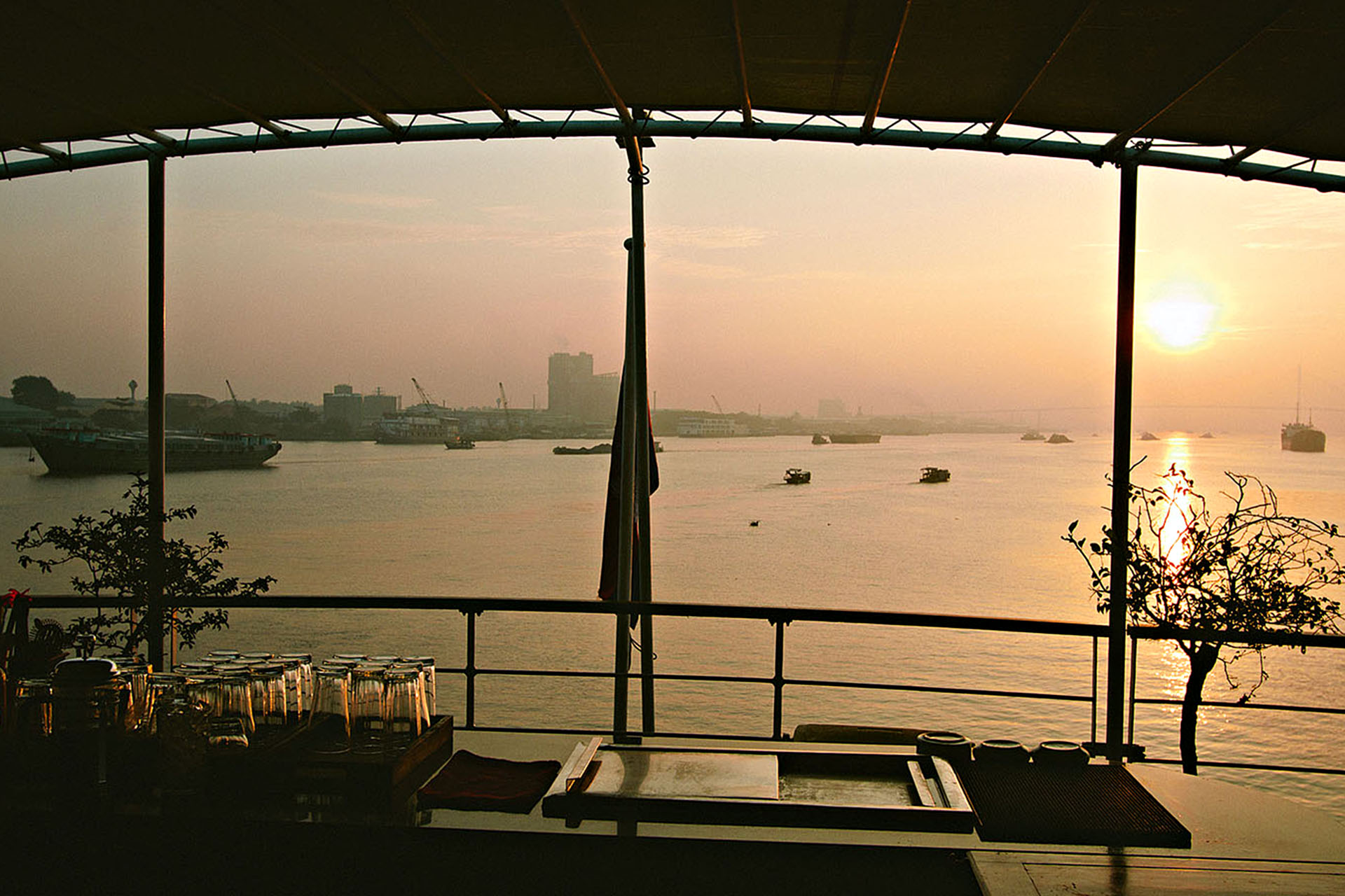 Sailing into Ho Chi Minh City.
