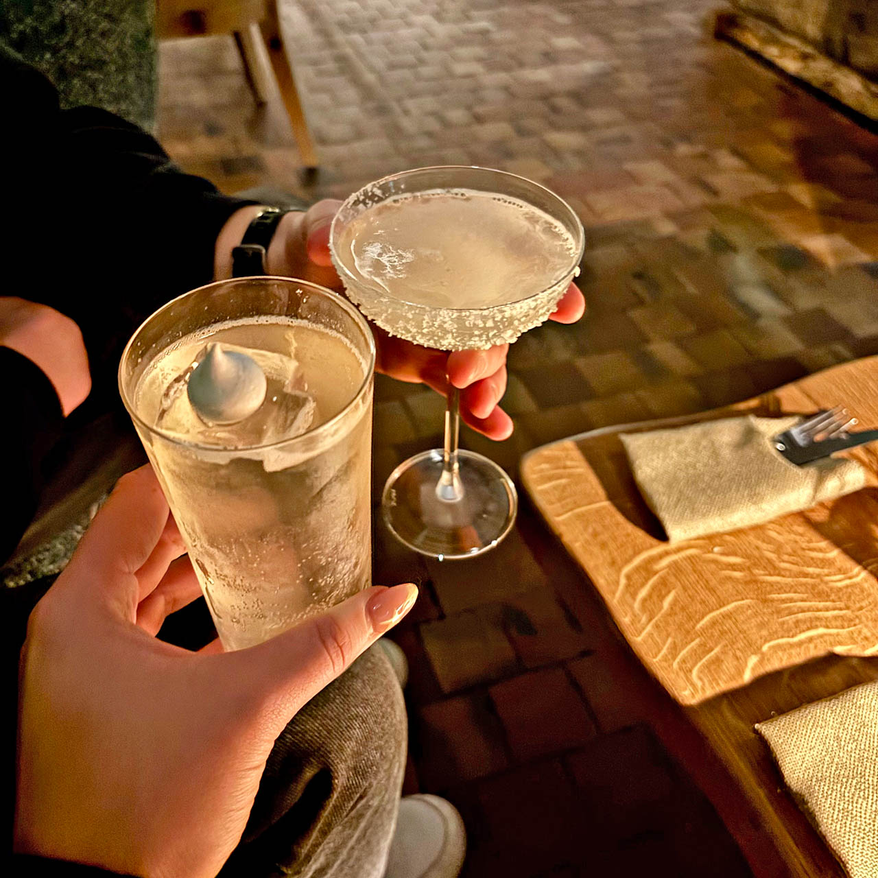 Signature cocktails served at Crane Bar & Lounge inside 1 Hotel Melbourne.