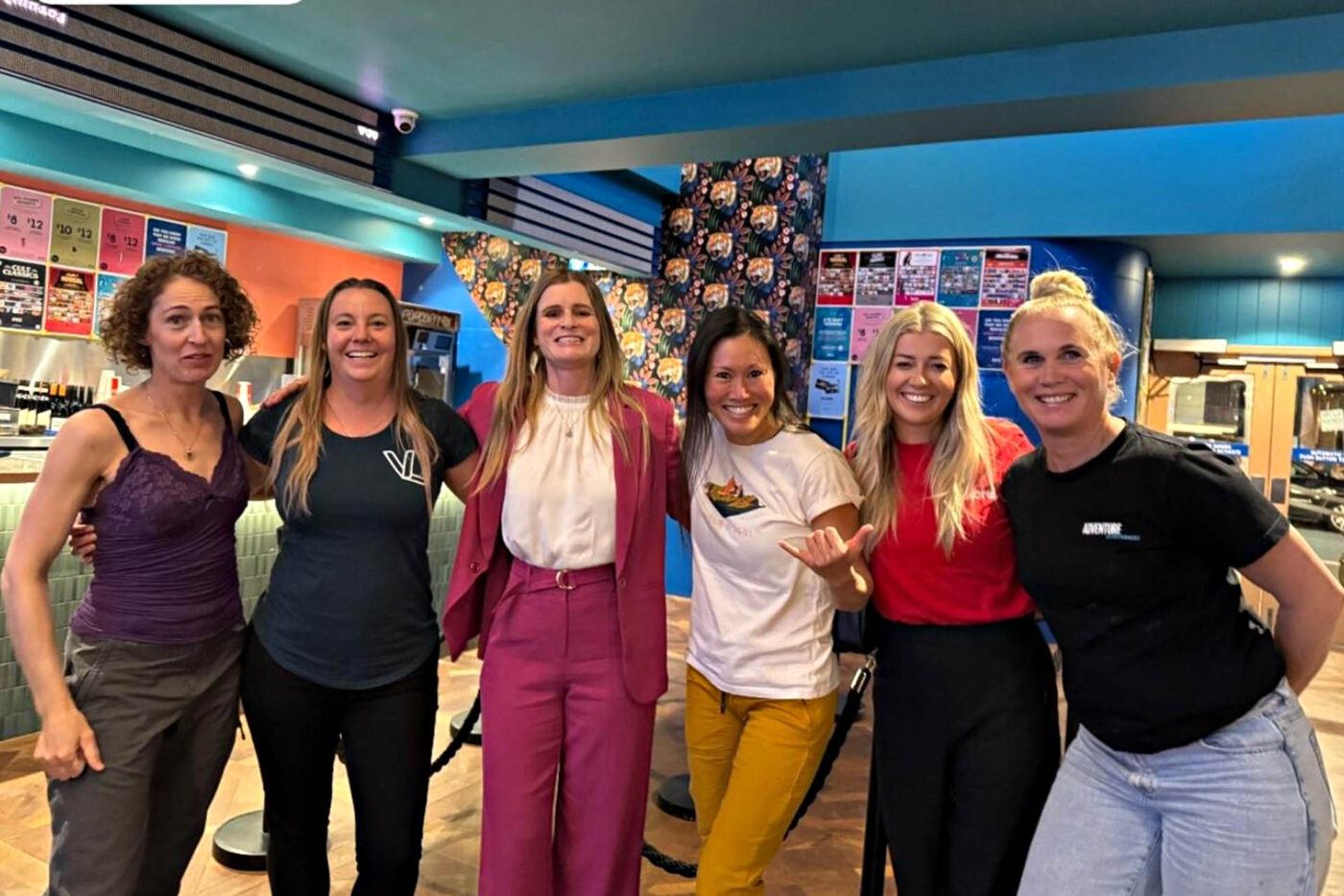 Women adventurers gather at a Women’s Adventure Film Tour event in Australia.