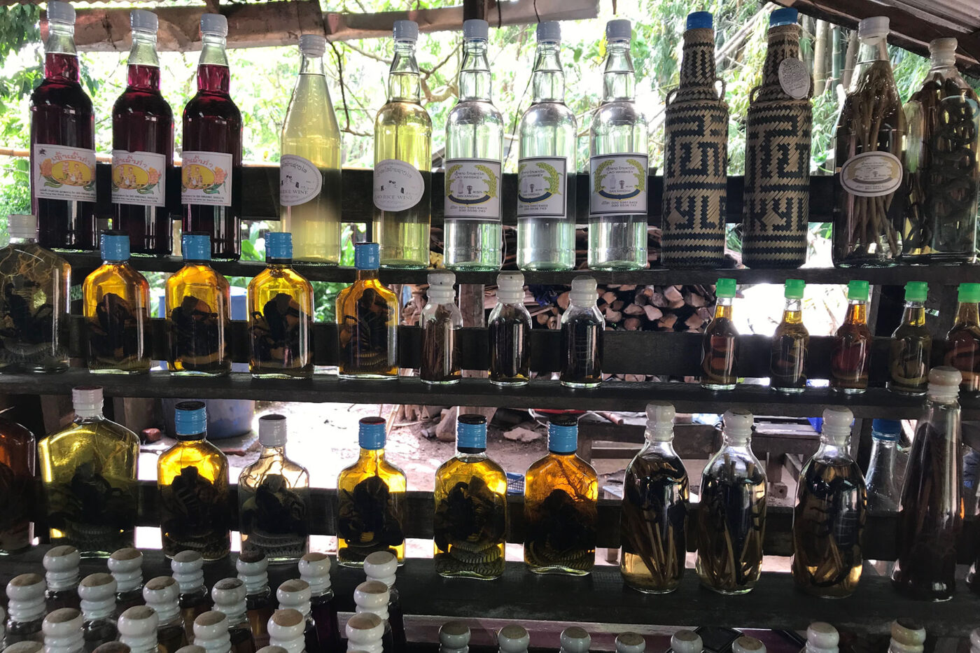 Small selection of Laos whiskey.