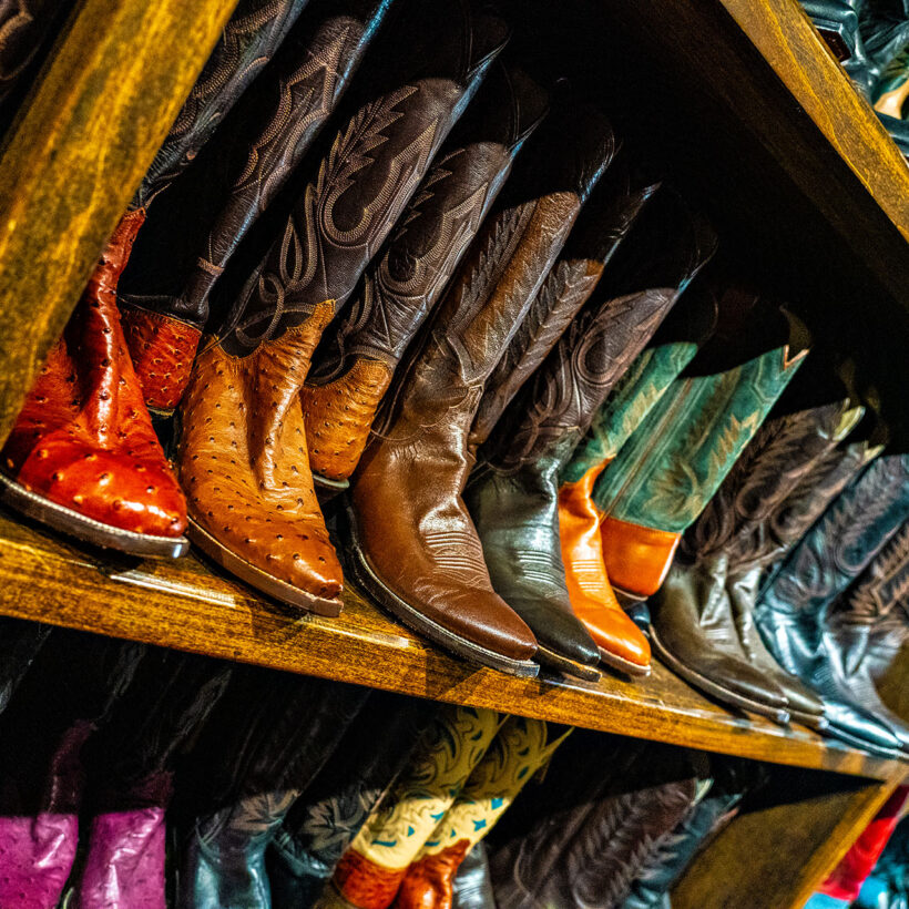 A boot of many colours.