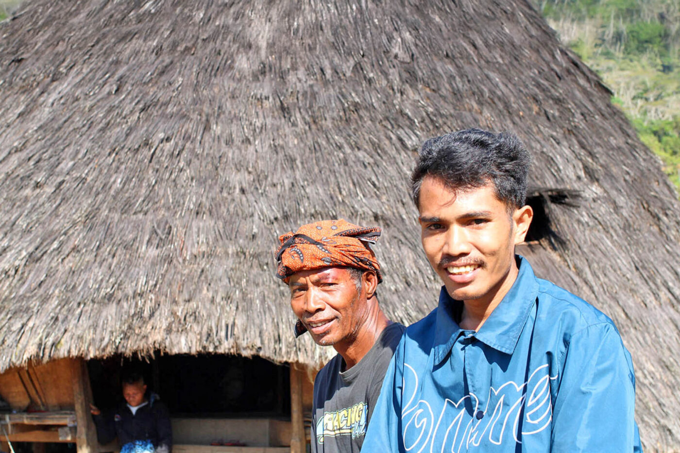 Lien (right) and Benedictius. Lien is next in line and will one day take over from his dad, to lead the 21st generation at Wae Rebo.