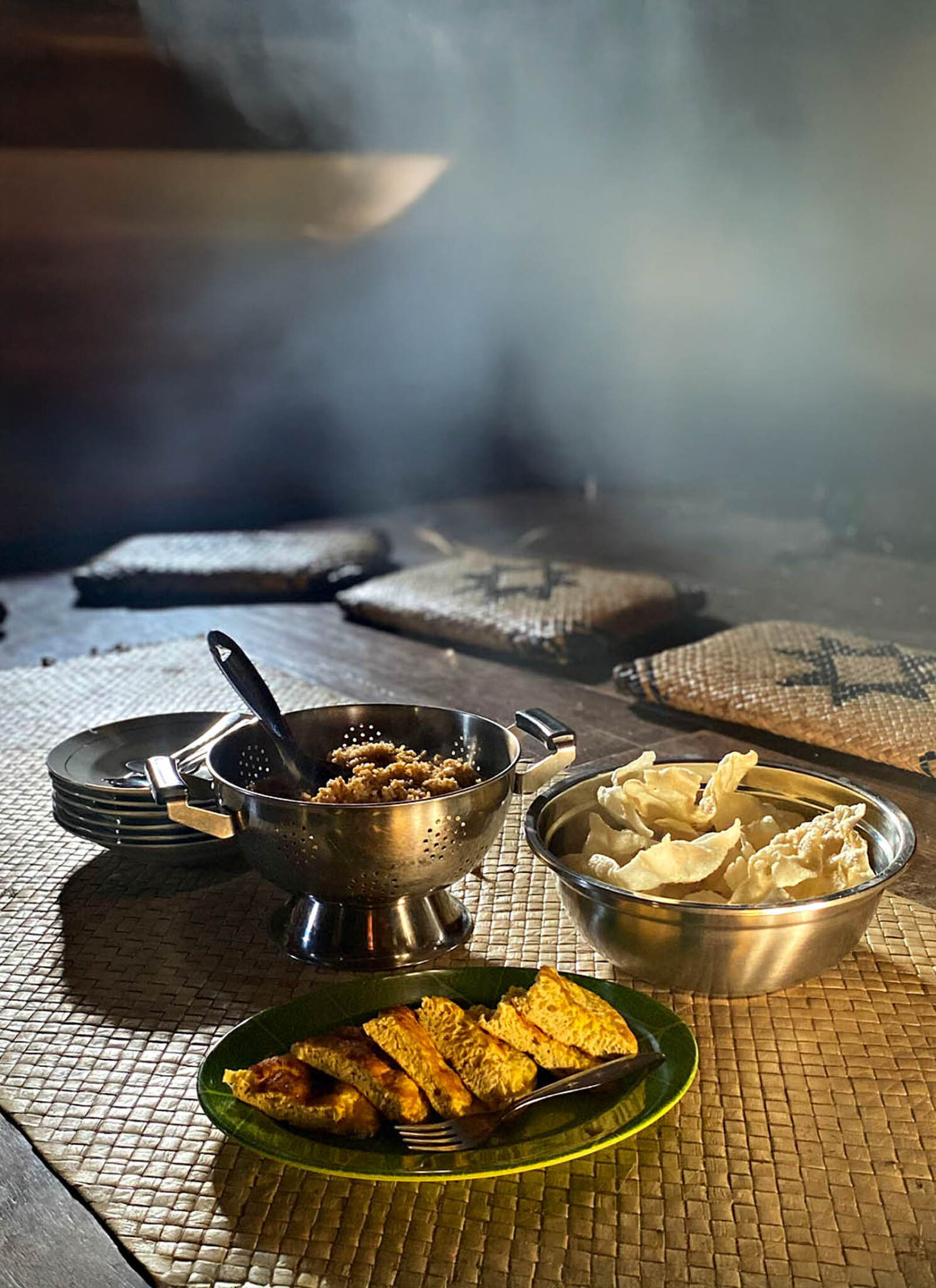 Sunlight filtering in softly over breakfast. Not pictured: fresh coffee.
