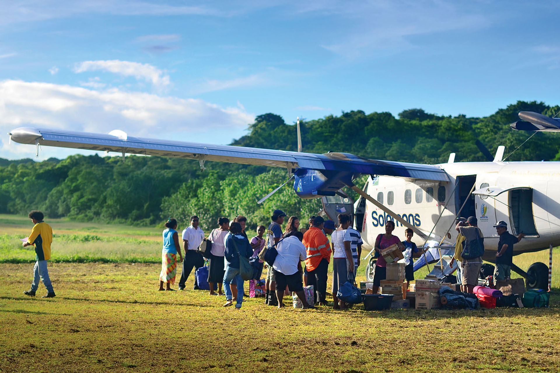 The social event of the week is the arrival of the bug basher from Honiara.