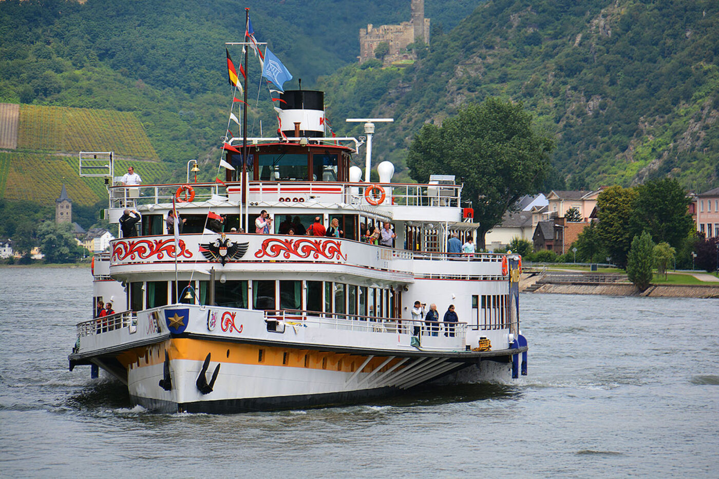 Cruising the famous river.