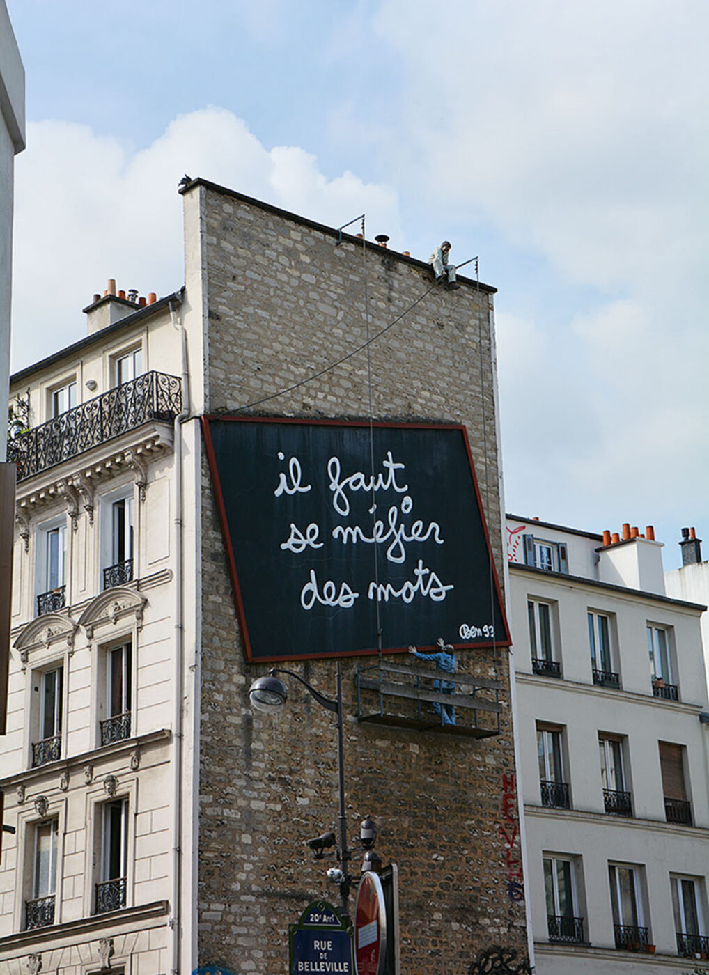 “Beware of words,” warns the wall.