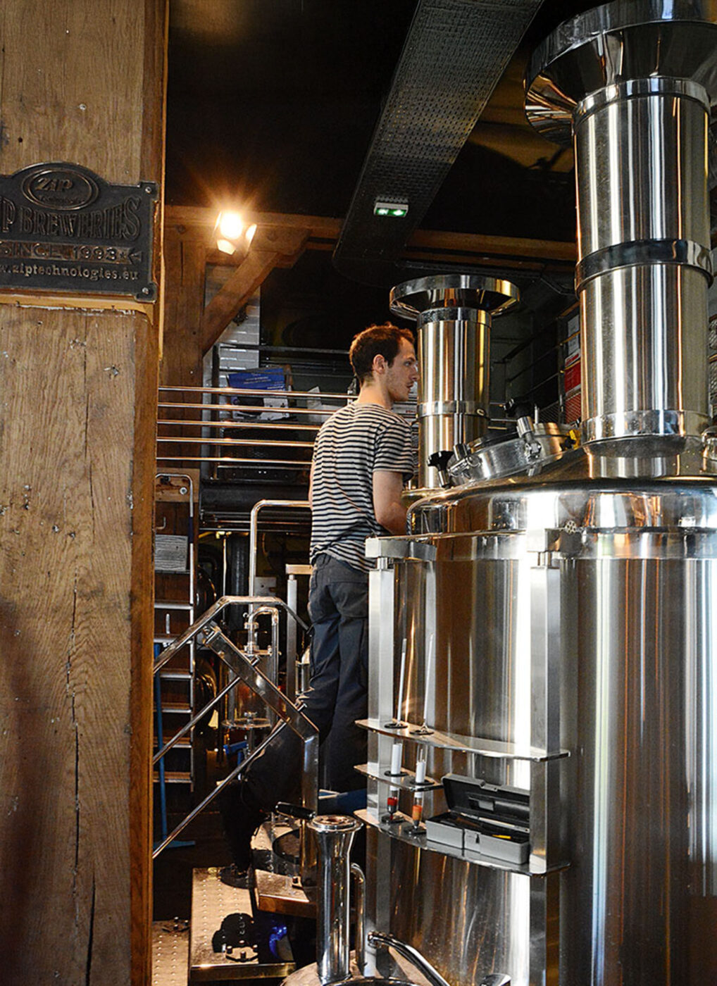 Checking the merch at Paname Brewing Company.