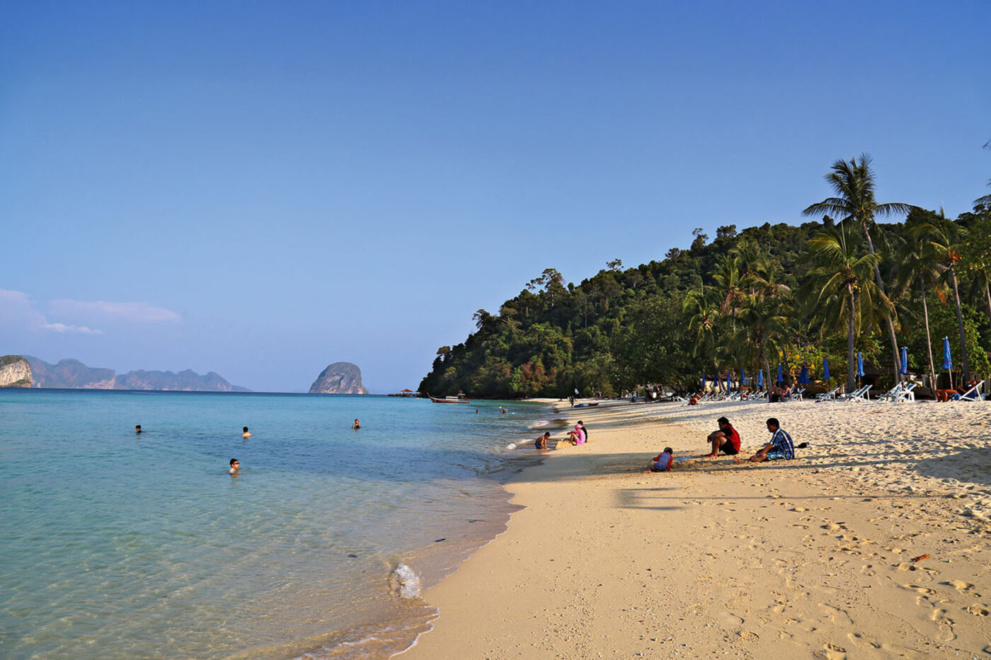 Local tourists on the beach at Koh Rok Nok.