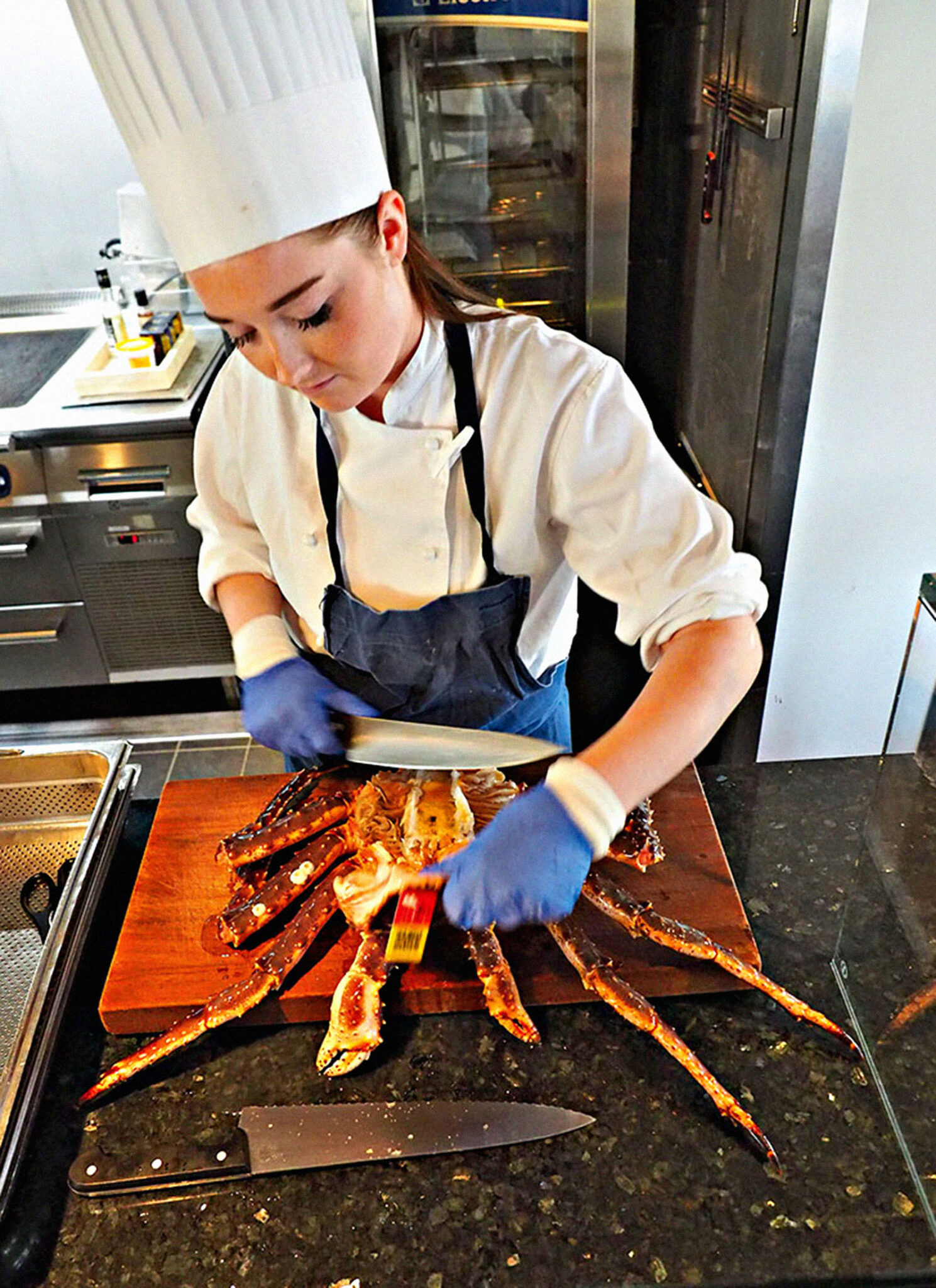Preparing Ole’s catch.