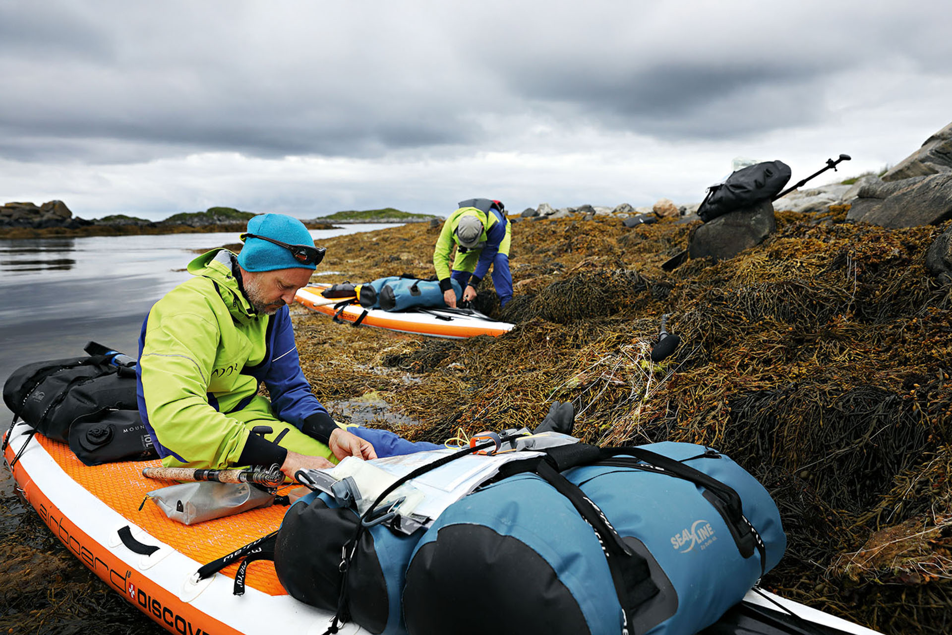 Prep takes a couple of hours every day, since, once on the water, accessing our equipment is difficult.